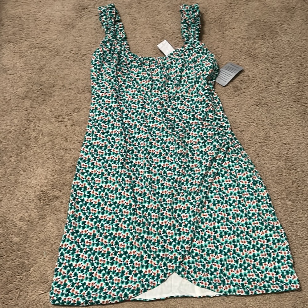 NWT LUSH Green Floral Dress Size L - Picture 7 of 13